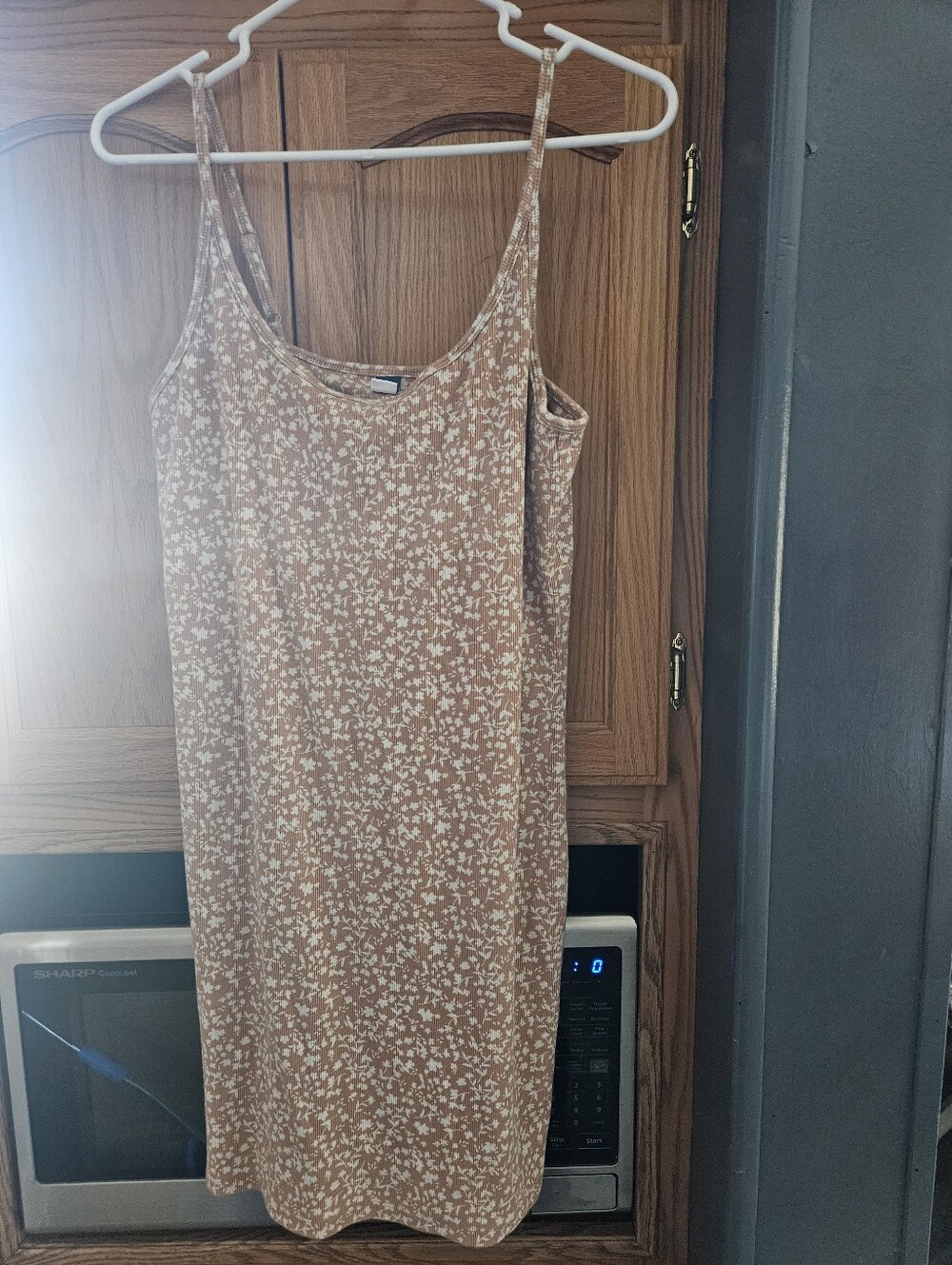 Old Navy Tan Floral Slip Dress